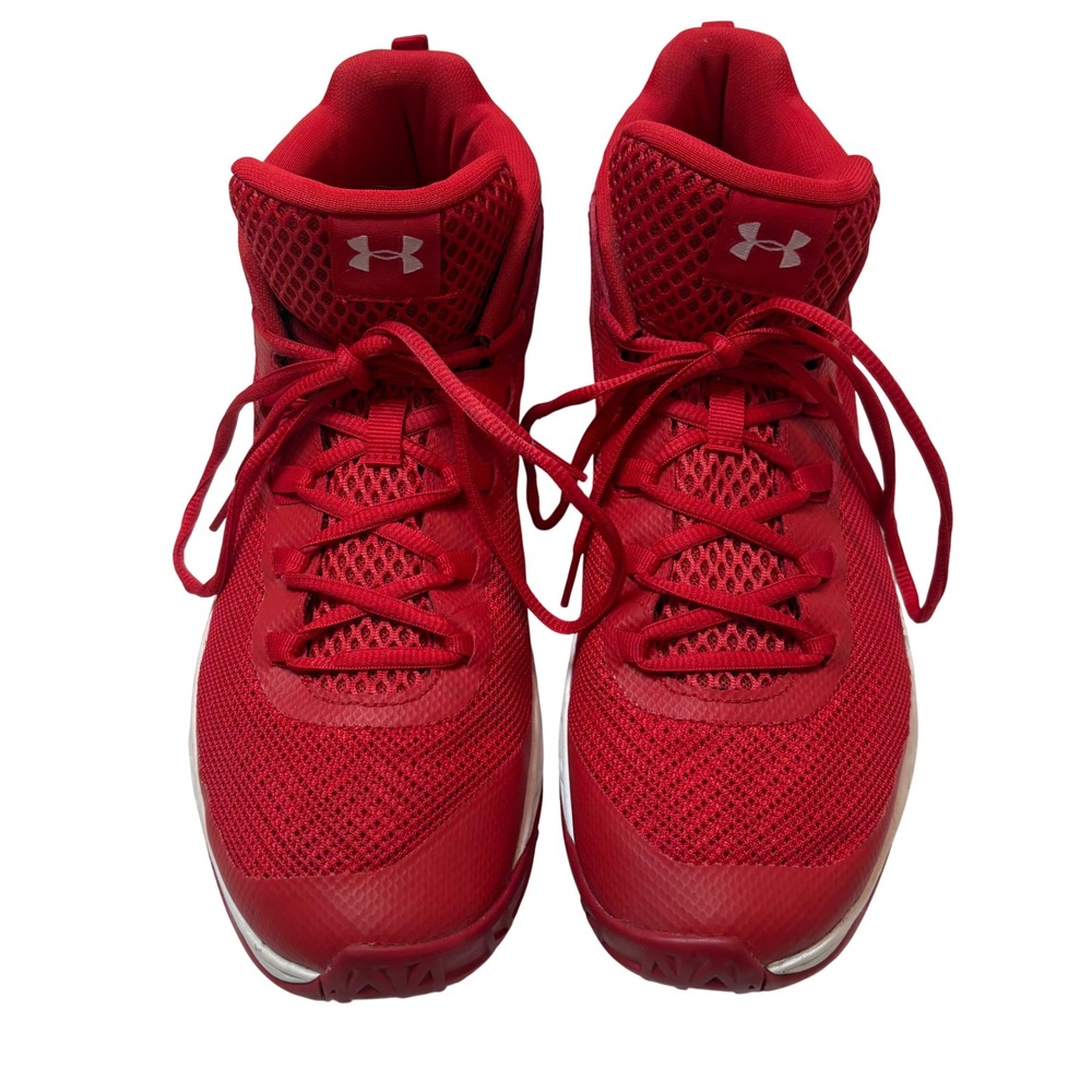 Under Armour UA Jet Mid Basketball Shoes Sneakers Mens‎ 10 Red White 3020623-600 - Picture 2 of 8